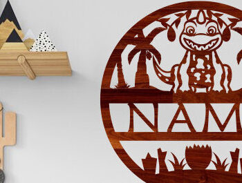 Intra απο ξύλο plywood 3mm-4mm πάχος – Νηπιαγωγείο Ονομασία Δεινοσαύρων Σήμα Δίασταση  20x20 cm INTRAFABR-100179454 - Image 1