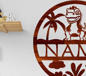 Intra απο ξύλο plywood 3mm-4mm πάχος – Νηπιαγωγείο Ονομασία Δεινοσαύρων Σήμα Δίασταση  20x20 cm INTRAFABR-100179459