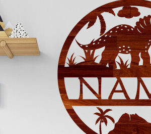 Intra απο ξύλο plywood 3mm-4mm πάχος – Νηπιαγωγείο Ονομασία Δεινοσαύρων Σήμα Δίασταση  20x20 cm INTRAFABR-100179464