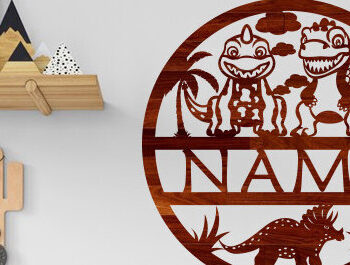 Intra απο ξύλο plywood 3mm-4mm πάχος – Νηπιαγωγείο Ονομασία Δεινοσαύρων Σήμα Δίασταση  20x20 cm INTRAFABR-100179469 - Image 1