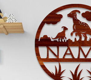 Intra απο ξύλο plywood 3mm-4mm πάχος – Νηπιαγωγείο Ονομασία Δεινοσαύρων Σήμα Δίασταση  20x20 cm INTRAFABR-100179446