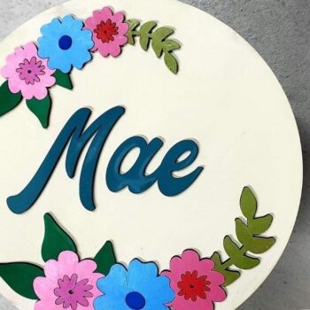 Intra απο ξύλο plywood 3mm-4mm πάχος – Nursery Floral Δίασταση  20x20 cm INTRAFABR-31606320 - Image 1