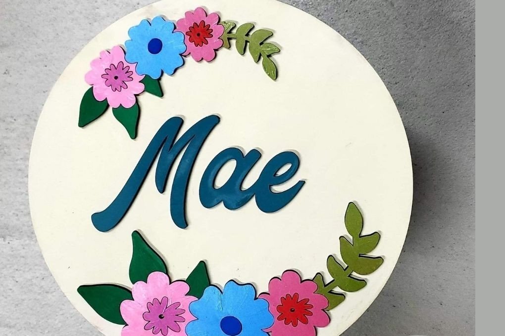 Intra απο ξύλο plywood 3mm-4mm πάχος – Nursery Floral Δίασταση  20x20 cm INTRAFABR-31606320