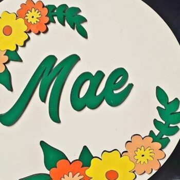 Intra απο ξύλο plywood 3mm-4mm πάχος – Nursery Floral Δίασταση  20x20 cm INTRAFABR-31606320 - Image 2