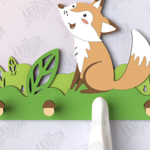 Intra απο ξύλο plywood 3mm-4mm πάχος – Κρεμάστρες τοίχου Nursery Fox| CNC Δίασταση  40x30 cm INTRAFABR-123567679