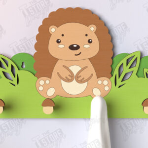 Intra απο ξύλο plywood 3mm-4mm πάχος – Κρεμάστρες τοίχου Hedgehog Nursery Cut Laser Δίασταση  40x30 cm INTRAFABR-123371663