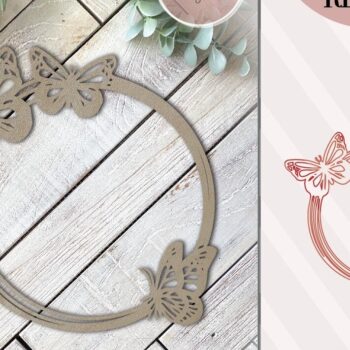 Intra απο ξύλο plywood 3mm-4mm πάχος – Στρογγυλή πινακίδα φυτωρίου, Butterfly Δίασταση  20x20 cm INTRAFABR-71623897 - Image 1