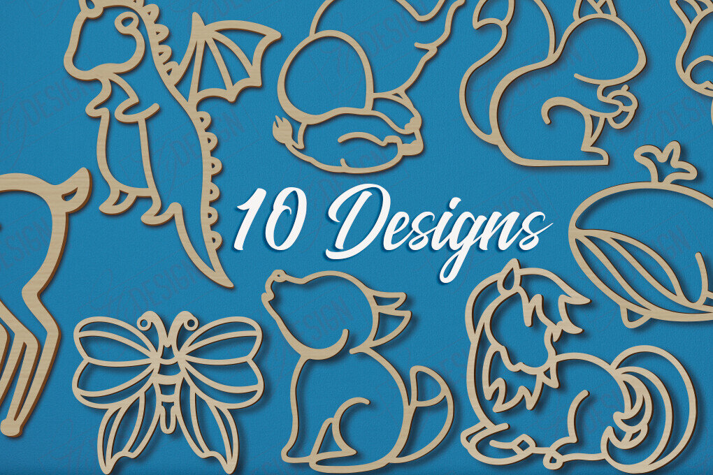 Intra απο ξύλο plywood 3mm-4mm πάχος – Πακέτο διακόσμησης τοίχου φυτωρίου |Σχήμα ζώων Δίασταση  40x30 cm INTRAFABR-113838220