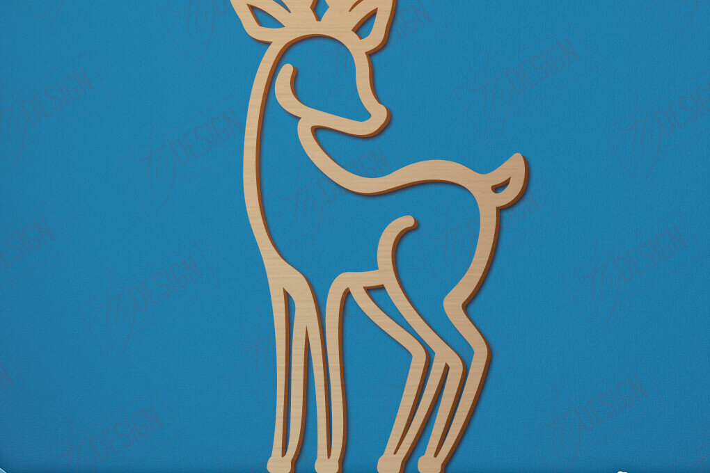 Intra απο ξύλο plywood 3mm-4mm πάχος – Διακόσμηση τοίχου νηπιαγωγείου | Σχήμα Ελαφιού | CNC Δίασταση  40x30 cm INTRAFABR-113837928