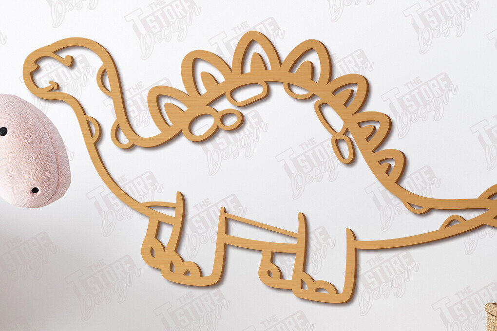 Intra απο ξύλο plywood 3mm-4mm πάχος – Διακόσμηση τοίχου νηπιαγωγείου | Dino Shape | CNC Δίασταση  40x30 cm INTRAFABR-113781363