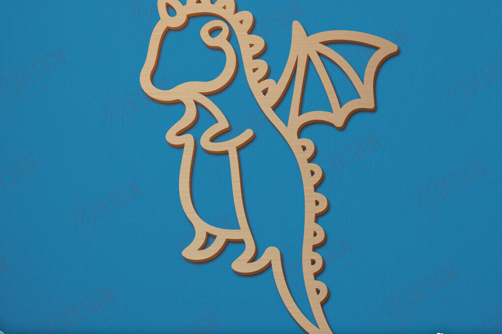 Intra απο ξύλο plywood 3mm-4mm πάχος – Διακόσμηση τοίχου νηπιαγωγείου | Σχήμα Δράκου | CNC Δίασταση  40x30 cm INTRAFABR-113837903