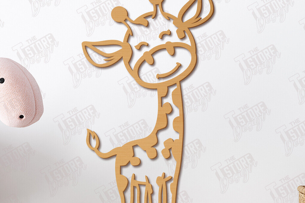 Intra απο ξύλο plywood 3mm-4mm πάχος – Διακόσμηση τοίχου νηπιαγωγείου | Σχήμα καμηλοπάρδαλης | CNC Δίασταση  40x30 cm INTRAFABR-113781402