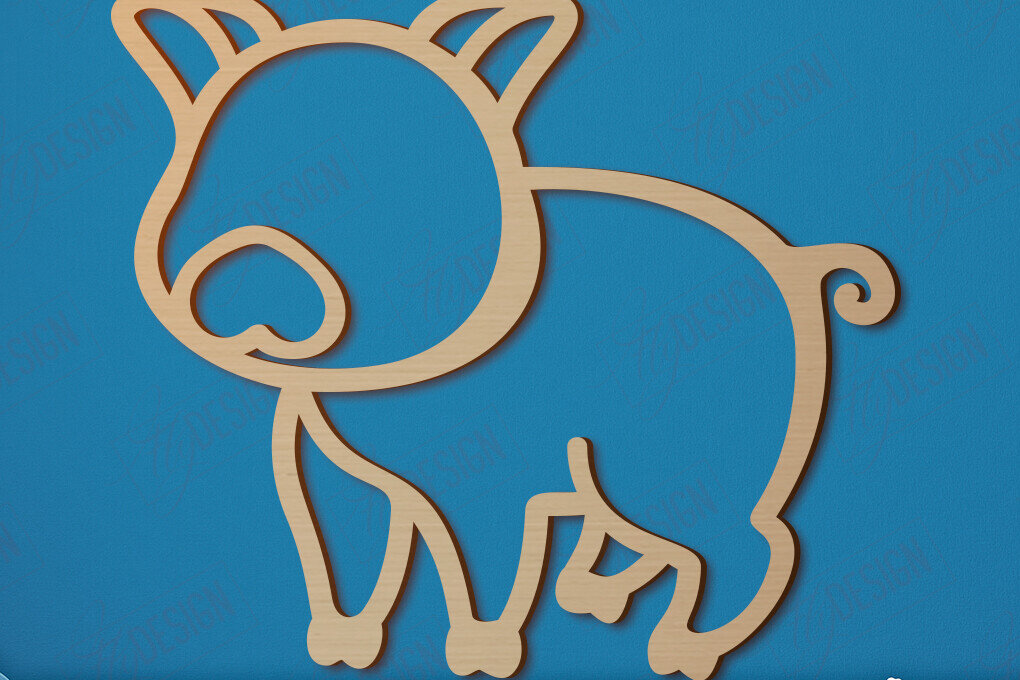 Intra απο ξύλο plywood 3mm-4mm πάχος – Διακόσμηση τοίχου νηπιαγωγείου | Σχήμα Χοίρου | CNC Δίασταση  40x30 cm INTRAFABR-113837780