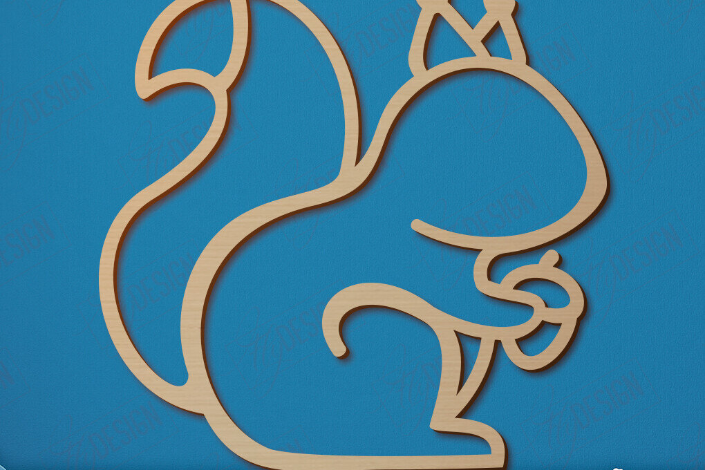 Intra απο ξύλο plywood 3mm-4mm πάχος – Διακόσμηση τοίχου νηπιαγωγείου | Σχήμα σκίουρου |CNC Δίασταση  40x30 cm INTRAFABR-113837842