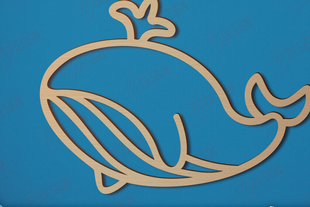 Intra απο ξύλο plywood 3mm-4mm πάχος – Διακόσμηση τοίχου νηπιαγωγείου | Σχήμα Φάλαινας | CNC Δίασταση  40x30 cm INTRAFABR-113837737