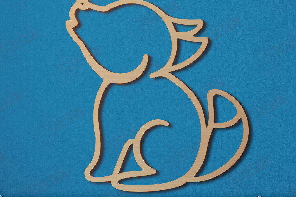 Intra απο ξύλο plywood 3mm-4mm πάχος – Διακόσμηση τοίχου νηπιαγωγείου | Σχήμα Λύκου | CNC Δίασταση  40x30 cm INTRAFABR-113837714