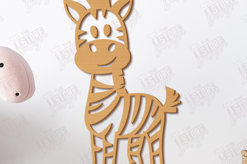 Intra απο ξύλο plywood 3mm-4mm πάχος – Διακόσμηση τοίχου νηπιαγωγείου | Σχήμα ζέβρας | CNC Δίασταση  40x30 cm INTRAFABR-113781383