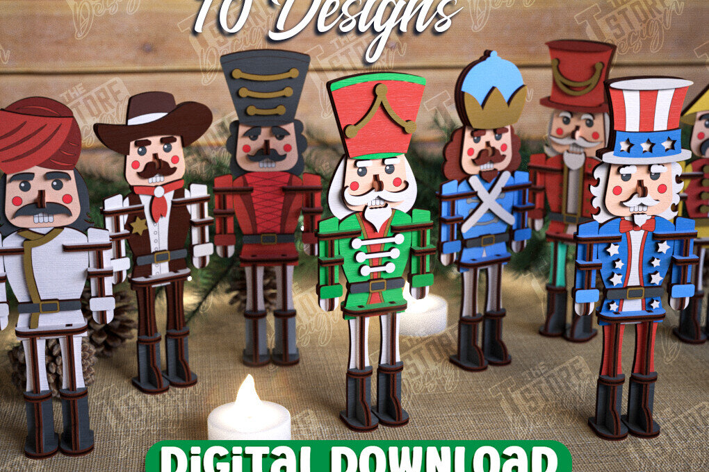 Intra απο ξύλο plywood 3mm-4mm πάχος – Δέσμη Καρυοθραύστες | Διακόσμηση διακοπών | CNC Δίασταση  20x20 cm INTRAFABR-108515044