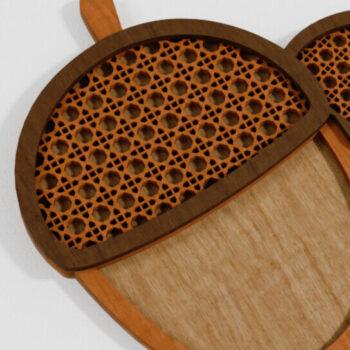 Intra απο ξύλο plywood 3mm-4mm πάχος – Ξηροί καρποί Φθινοπωρινό Rattan Decor Δίασταση  20x20 cm INTRAFABR-107712206 - Image 1