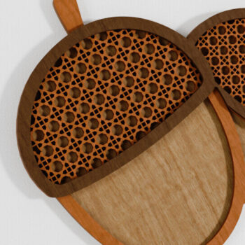 Intra απο ξύλο plywood 3mm-4mm πάχος – Ξηροί καρποί Φθινοπωρινό Rattan Decor Δίασταση  20x20 cm INTRAFABR-107712206 - Image 3