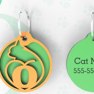 Intra απο ξύλο plywood 3mm-4mm πάχος – O | Ετικέτα αναγνώρισης γάτας | Κάτω αρχείο αποκοπής | Δίασταση  20x20 cm INTRAFABR-92263575