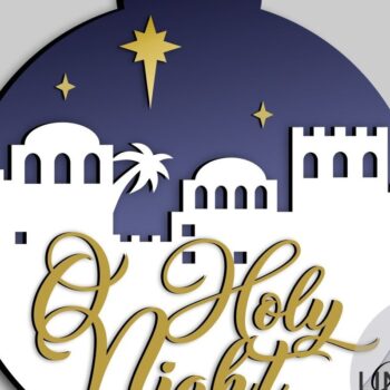 Intra απο ξύλο plywood 3mm-4mm πάχος – O Holy Night Christmas Δίασταση  20x20 cm INTRAFABR-79065509 - Image 1