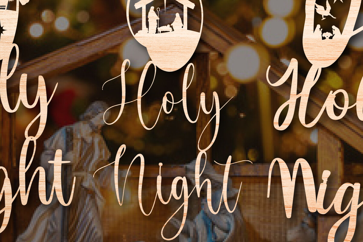 Intra απο ξύλο plywood 3mm-4mm πάχος – O Holy Night Christmas Bundle Δίασταση  20x20 cm INTRAFABR-46746569