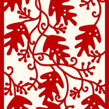 Intra απο ξύλο plywood 3mm-4mm πάχος – Πρότυπο αρχείου Cut Vine Card Oak Leaf Δίασταση  20x20 cm INTRAFABR-16760122 - Image 1