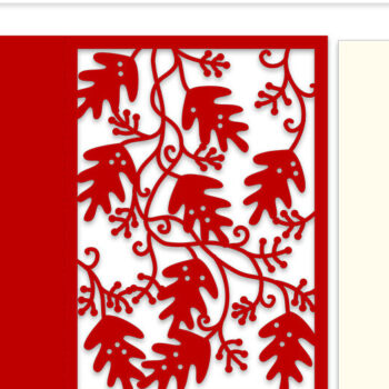 Intra απο ξύλο plywood 3mm-4mm πάχος – Πρότυπο αρχείου Cut Vine Card Oak Leaf Δίασταση  20x20 cm INTRAFABR-16760122 - Image 2