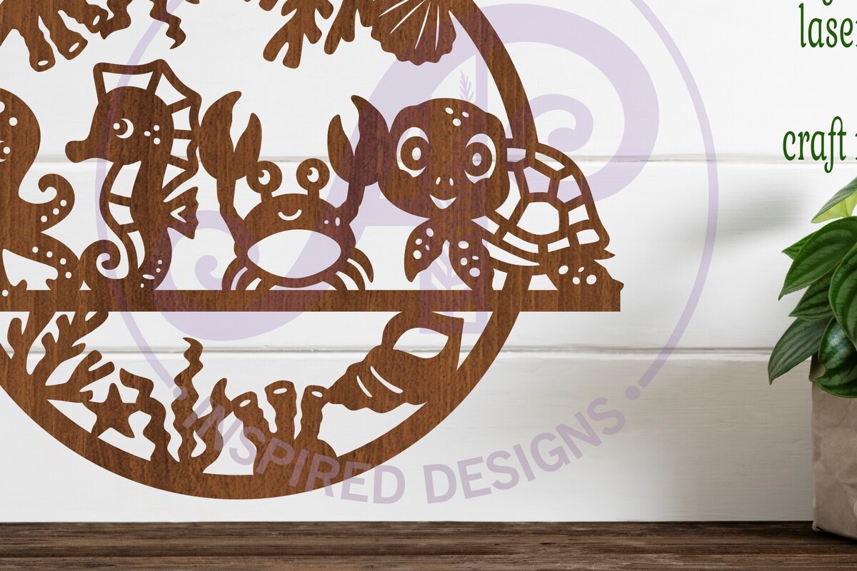 Intra απο ξύλο plywood 3mm-4mm πάχος – Επιγραφή Ocean Animal Wall Art, Αρχείο. Δίασταση  40x30 cm INTRAFABR-97474467