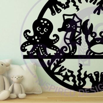 Intra απο ξύλο plywood 3mm-4mm πάχος – Επιγραφή Ocean Animal Wall Art, Αρχείο. Δίασταση 40x30 cm INTRAFABR-97474467 - Image 2