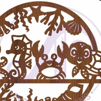 Intra απο ξύλο plywood 3mm-4mm πάχος – Επιγραφή Ocean Animal Wall Art, Αρχείο. Δίασταση 40x30 cm INTRAFABR-97474467 - Image 3