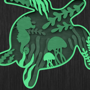 Intra απο ξύλο plywood 3mm-4mm πάχος – Πακέτο με στρώματα Ocean Animals Δίασταση  20x20 cm INTRAFABR-119058688 - Image 10
