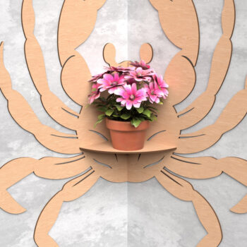 Intra απο ξύλο plywood 3mm-4mm πάχος – Ocean Corner Shelf Bundle Cut Laser Δίασταση  20x20 cm INTRAFABR-119036174 - Image 2