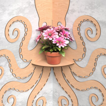 Intra απο ξύλο plywood 3mm-4mm πάχος – Ocean Corner Shelf Bundle Cut Laser Δίασταση  20x20 cm INTRAFABR-119036174 - Image 4