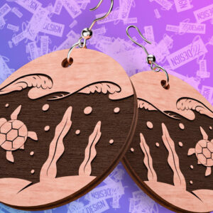 Intra απο ξύλο plywood 3mm-4mm πάχος – Ocean Earrings  Δίασταση  5x5 cm INTRAFABR-76877718