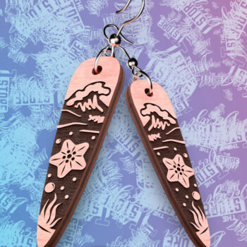 Intra απο ξύλο plywood 3mm-4mm πάχος – Ocean Earrings  Δίασταση  5x5 cm INTRAFABR-76523286 - Image 1