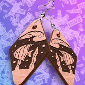 Intra απο ξύλο plywood 3mm-4mm πάχος – Ocean Earrings  Δίασταση  5x5 cm INTRAFABR-76878167