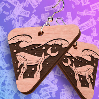 Intra απο ξύλο plywood 3mm-4mm πάχος – Ocean Earrings  Δίασταση  5x5 cm INTRAFABR-76878787 - Image 10