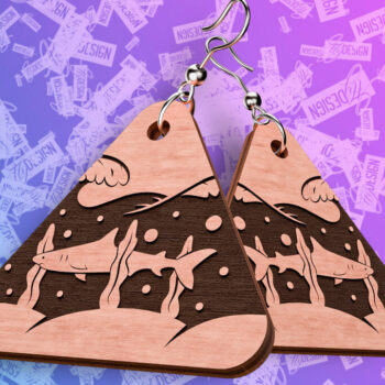 Intra απο ξύλο plywood 3mm-4mm πάχος – Ocean Earrings  Δίασταση  5x5 cm INTRAFABR-76878787 - Image 9