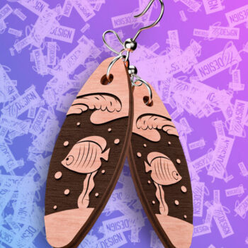 Intra απο ξύλο plywood 3mm-4mm πάχος – Ocean Earrings  Δίασταση  5x5 cm INTRAFABR-76878787 - Image 11