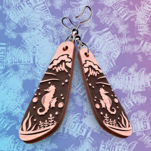 Intra απο ξύλο plywood 3mm-4mm πάχος – Ocean Earrings  Δίασταση  5x5 cm INTRAFABR-76523328