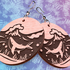 Intra απο ξύλο plywood 3mm-4mm πάχος – Ocean Earrings  Δίασταση  5x5 cm INTRAFABR-76523346