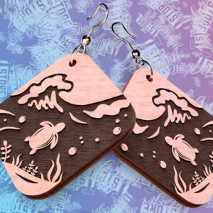 Intra απο ξύλο plywood 3mm-4mm πάχος – Ocean Earrings  Δίασταση  5x5 cm INTRAFABR-76523373