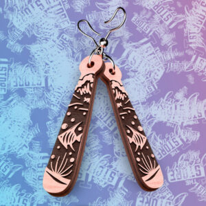 Intra απο ξύλο plywood 3mm-4mm πάχος – Ocean Earrings  Δίασταση  5x5 cm INTRAFABR-76523404