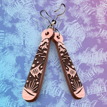 Intra απο ξύλο plywood 3mm-4mm πάχος – Ocean Earrings  Δίασταση  5x5 cm INTRAFABR-76523404 - Image 1