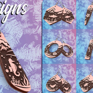 Intra απο ξύλο plywood 3mm-4mm πάχος – Ocean Earrings  Δίασταση  5x5 cm INTRAFABR-76523251