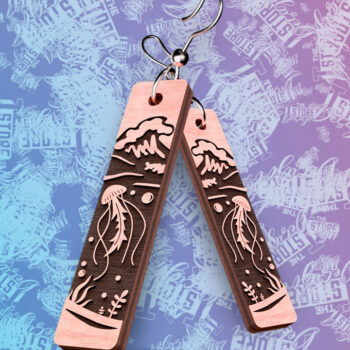 Intra απο ξύλο plywood 3mm-4mm πάχος – Ocean Earrings Δίασταση 5x5 cm INTRAFABR-76523251 - Image 10