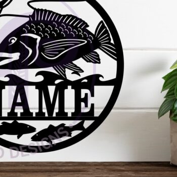 Intra απο ξύλο plywood 3mm-4mm πάχος – Ocean Fishing Personalized Name Δίασταση  20x20 cm INTRAFABR-79032732 - Image 2
