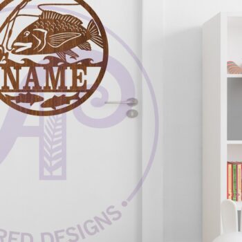 Intra απο ξύλο plywood 3mm-4mm πάχος – Ocean Fishing Personalized Name Δίασταση  20x20 cm INTRAFABR-79032732 - Image 3